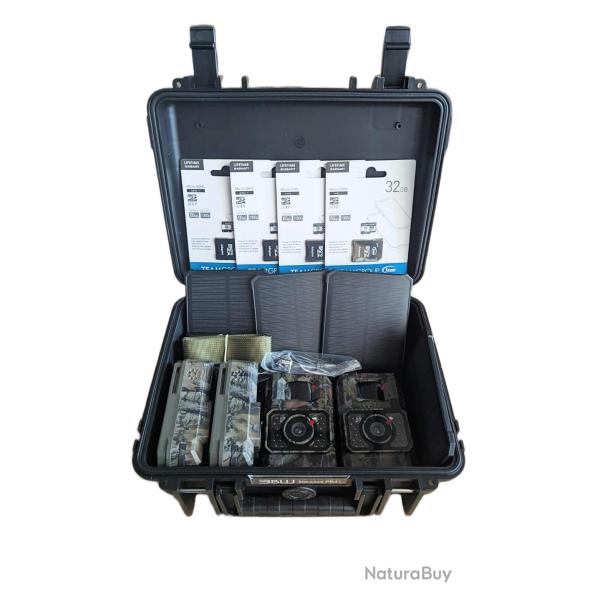 KIT 4x pi�ges photo Flash INVISIBLE + Panneaux SOLAIRES + Valise de transport + cartes m�moires !!