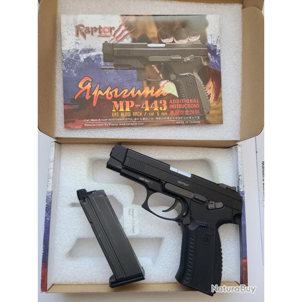 Rplique d'airsoft pistolet RAPTOR MP-443 Grach reg (Gen1) Cal. 6mm BB