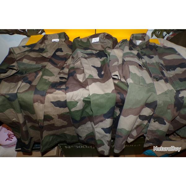 LOT DE 3 CHEMISETTES AVEC CAMOUFLAGE FEUILLAGE DE L'ARMEE FRANCAISE , TAILLE 39-40  SOIT M POUR LES