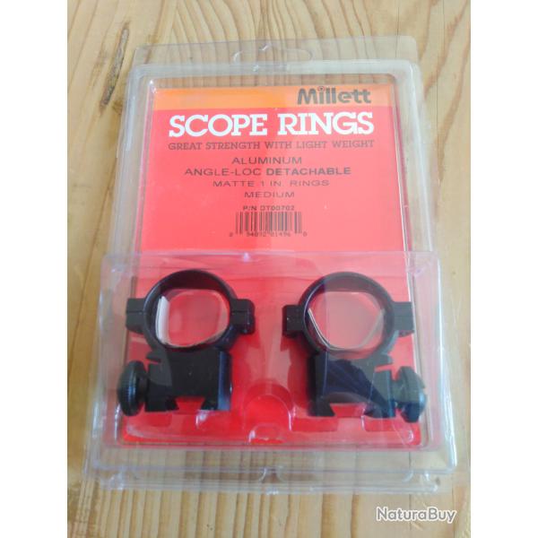 ANNEAUX DE MONTAGE DE LUNETTE 1 pouce