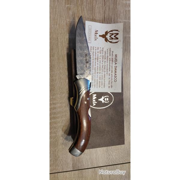 Couteau pliant Muela damasco ( lame damas) avec son coffret et certificat