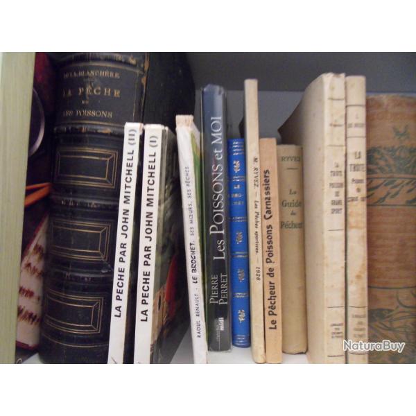 LOT DE 33  LIVRES SUR LA PECHE ANCIENS OU TRES ANCIENS POUR LA PLUPART