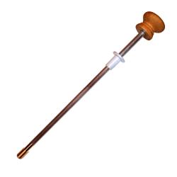 Baguette de nettoyage en aluminium avec poign&eacute;e en bois - cal. 44 - 25cm