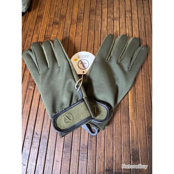 GANTS AIGLE CLIMATEC CUIR VERT