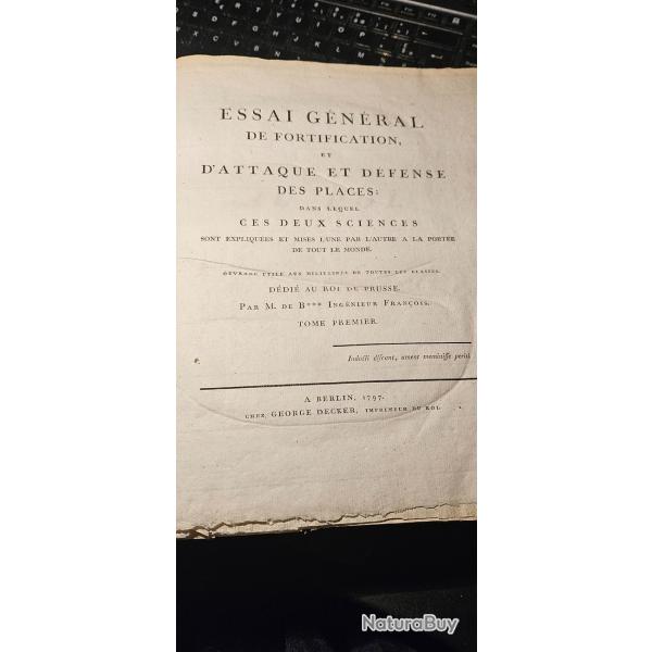 Essai g�n�ral de fortification par Monsieur de Bousmard en 3 volumes