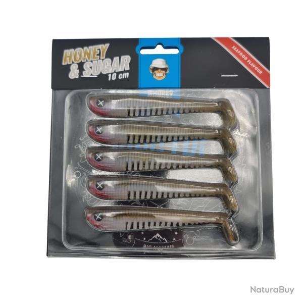 Leurre Monkey Lures King Lui 10 cm - Ultra attractif pour perche, sandre et brochet Honey & sugar