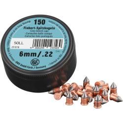6mm Flobert balle pointue 150pces. (Calibre: 6mm)