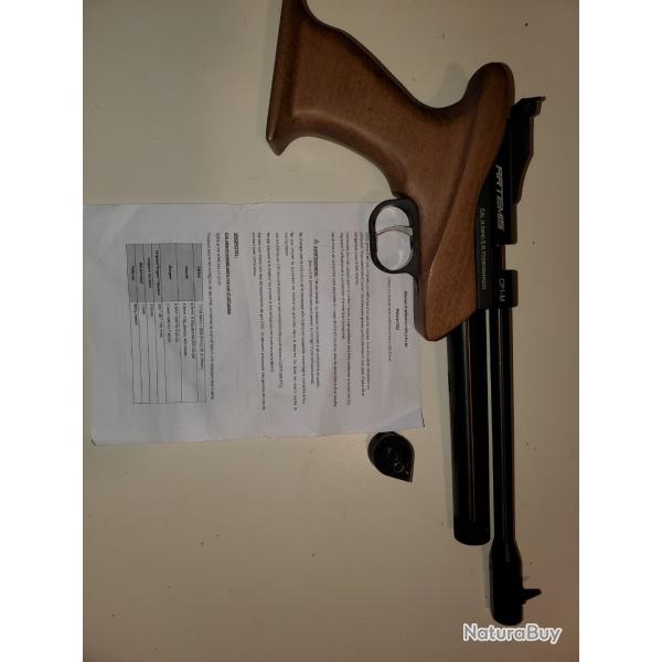 Pistolet Atemis CP1-M CO2, 4,5 ou 5,5mm tr�s peu servi, tr�s bon �tat monocoup ou chargeur 9 coups