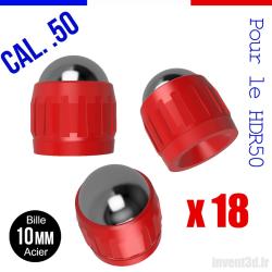 18 Slugs pour HDR50 T4E de UMAREX cal.50 bille 10mm CO2 - Rouge