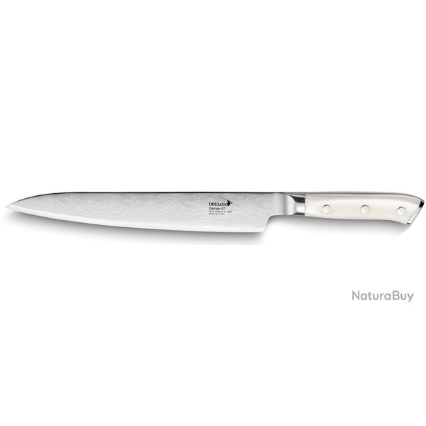Deglon Couteau Decouper Damas - Lame 230mm - Manche corian