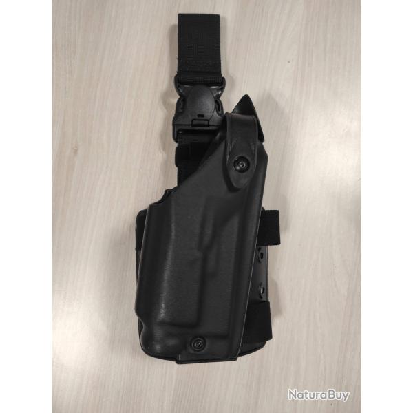 Plaque de cuisse avec holster Safari land pour Glock 17 avec lampe