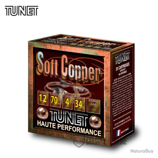 25 Cartouches TUNET Soft Copper H.P 34 Gr Cal 12/70 N4