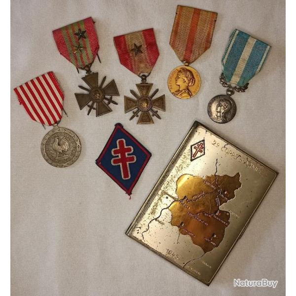 M�dailles soldat France Libre DFL guerre 39/45 WW2