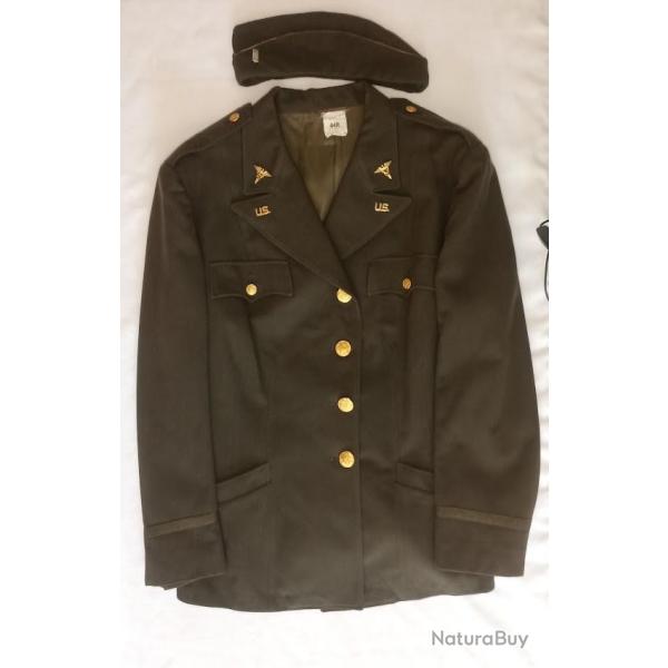 Veste et Calot Officier WAAC service Sanitaire M�dical D�partement 1944 WW2