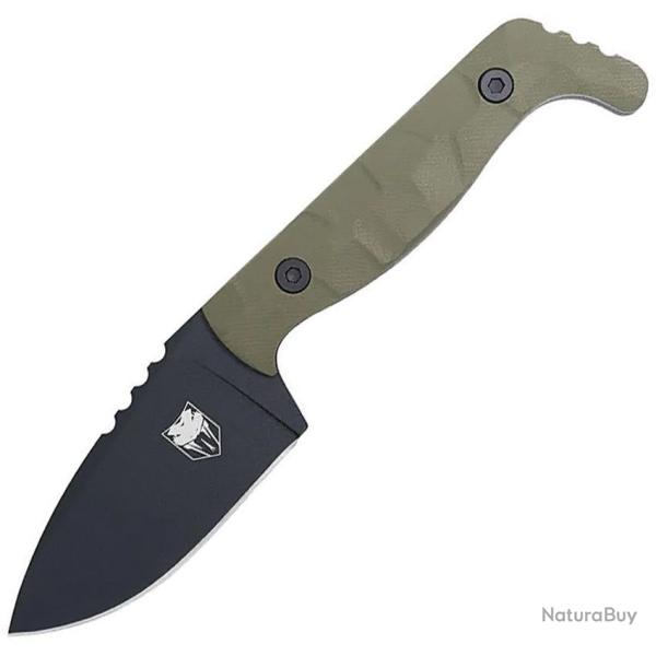 Couteau CobraTec Small Kingpin OD Green Lame Acier D2 Manche G-10 Etui Kydex CBTKPSODG