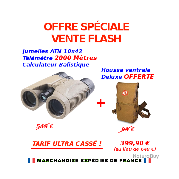 VENTE FLASH Jumelles ATN 10x42 2000 METRES Tlmtre Bluetooth + HOUSSE Deluxe OFFERTE