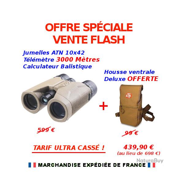 VENTE FLASH Jumelles ATN 10x42 3000 METRES T�l�m�tre Bluetooth + HOUSSE Deluxe OFFERTE