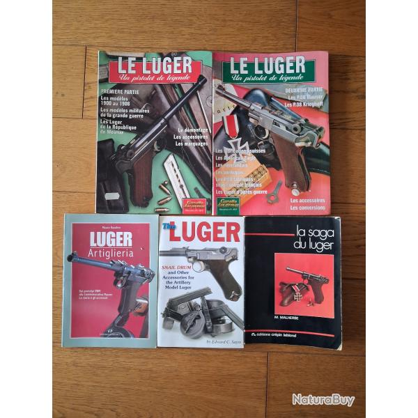 Lot de 5 ouvrages sur le LUGER