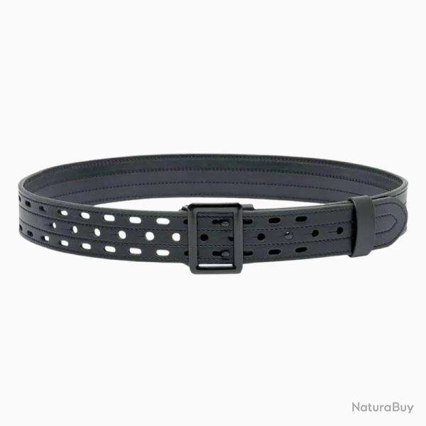 Ceinturon d intervention cuir Boucle brevet Noir