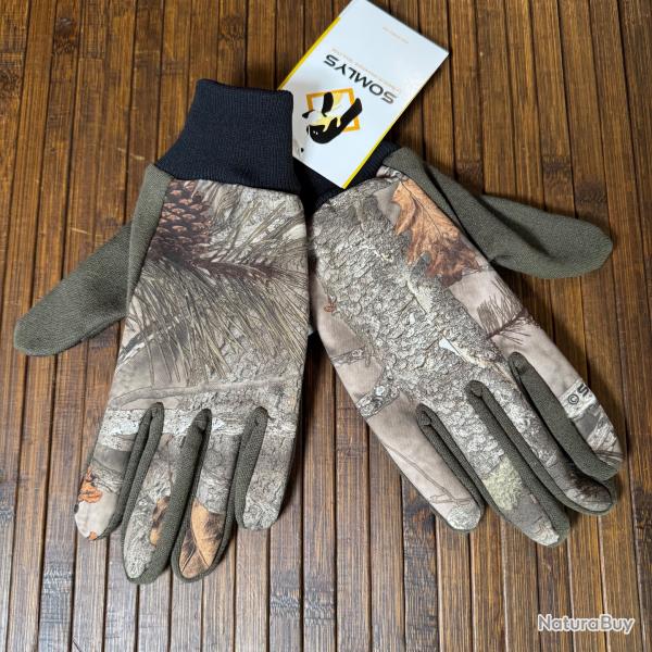 Gants anti-glisse dperlant polyester camo forest kaki