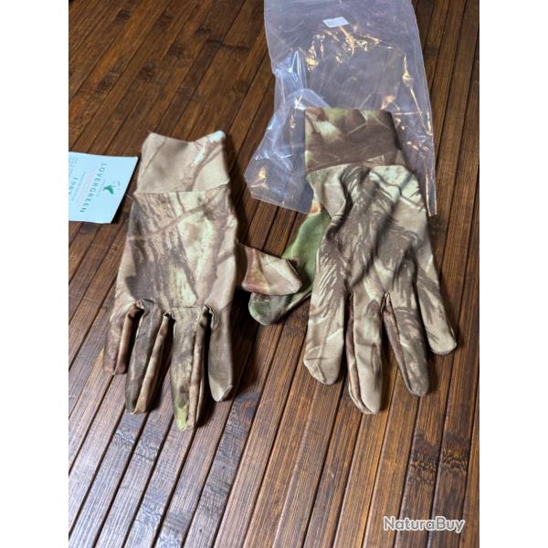 Gants de chasse LOVERGREEN en lycra camouflage