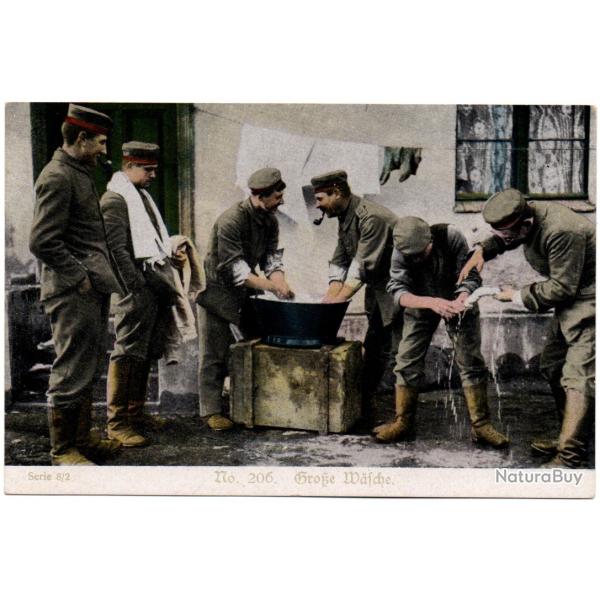 CPA - HEURE DE LA LESSIVE POUR CES MILITAIRES ALLEMANDS  -N�1595