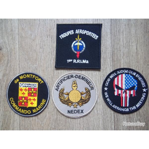 lot 4 �cussons insignes militaire collection parachutiste commando