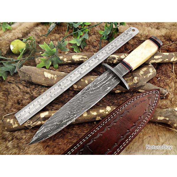 (10) Dague de chasse en acier damas (3)