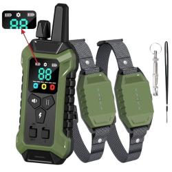2X Colliers de Dressage &Eacute;lectrique pour Chien &Eacute;tanche T&eacute;l&eacute;commande Longue Port&eacute;e 3 Modes R&eacute;glable