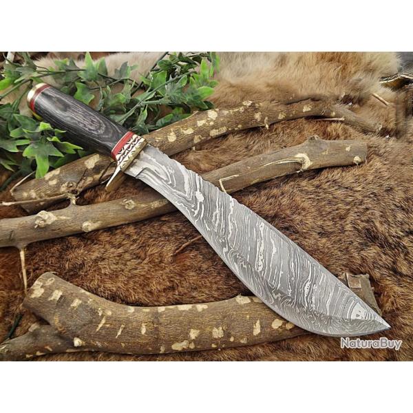 (12) Couteau Kukri Eagle en acier Damas (3)