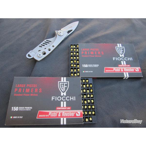 Lot de 300 Amorces Large Pistol de FIOCCHI (2 plaquettes de 150)
