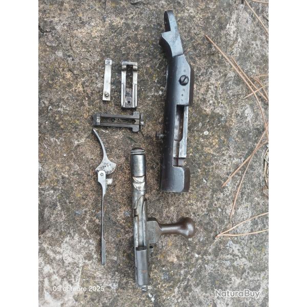 Pi�ces de chassepot 1866/74 M.80 culasse, bo�te de culasse, d�tente.etc...