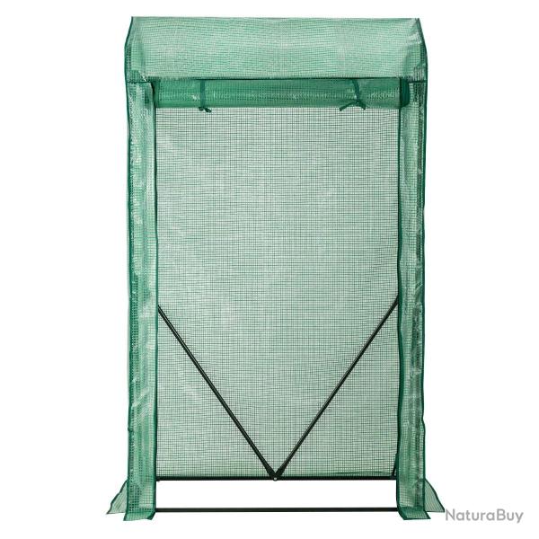 Serre de jardin 100 x 50 x 170 cm avec porte zipp�e enroulable tube d'acier antirouille et housse d