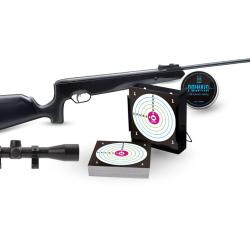 Pack Carabine Snowpeak SR1000X Calibre 4.5mm 19.9 Joules + 4X32 + Plombs + Cibles + Porte Cible