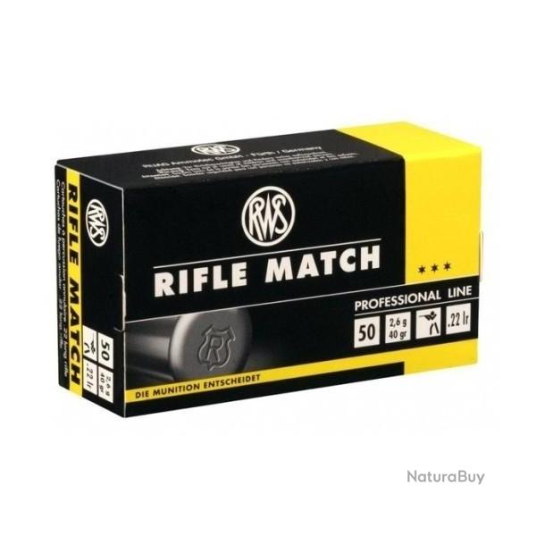 CARTOUCHES RWS RIFLE MATCH 22LR LRN 40GR X50