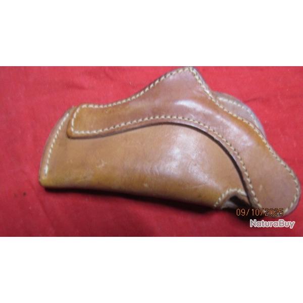 holster tui cuir pais modle ceinture revolver pistolet GIL  pince