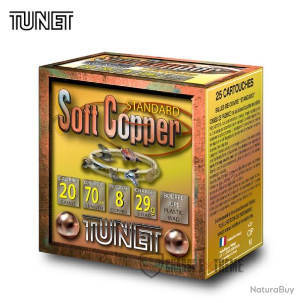 25 Cartouches TUNET Soft Copper 29Gr Cal 12/70 N8