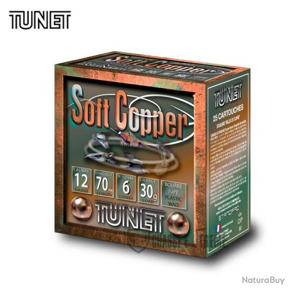 25 Cartouches TUNET Soft Copper 30Gr Cal 12/70 N6