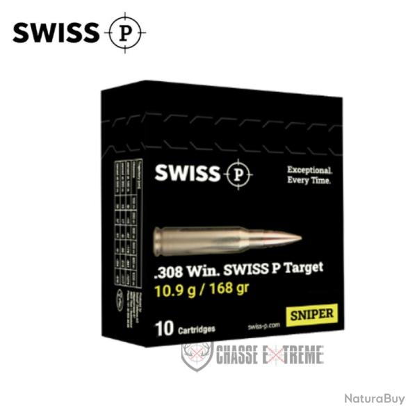 10 Munitions SWISS P Cal 308 Win 200Gr Subsonic BTHP