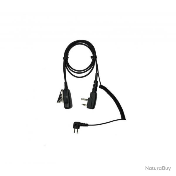 OFFRE EXCLUSIVE !! CABLE AVEC MICRO PINCE 3M POUR CASQUE SPORTTAC J22 ET MIDLAN PRISE DOUBLE JACK