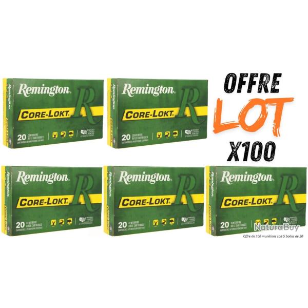 Lot munitions Remington core-lokt 180 grs - Cal. 30-06 Sprg - X100 munitions