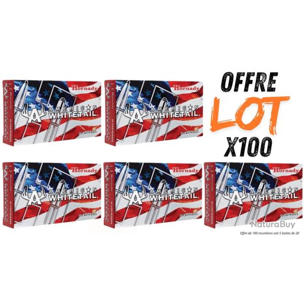 Lot munitions Hornady American Whitetail Interlock 180g - Cal. 30-06 Sprg - X100 munitions