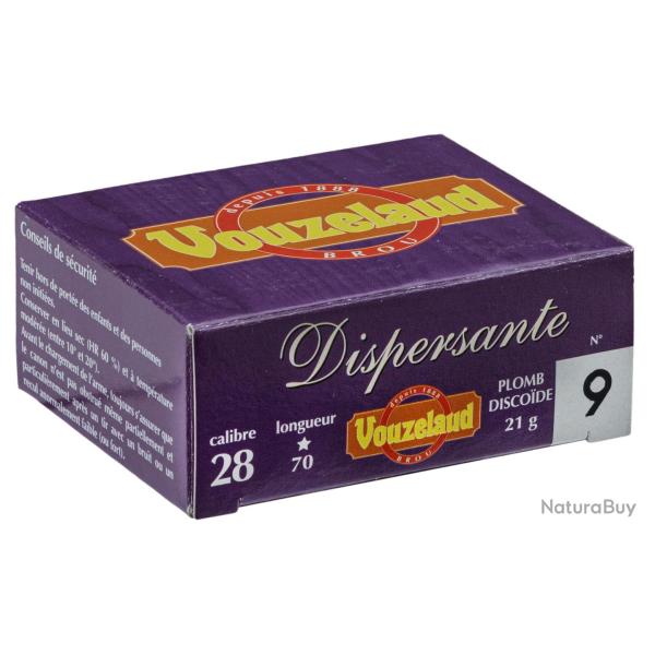 Cartouches Vouzelaud Dispersante - Cal. 28/70 - Plomb Grand Culot - Plombs n�9