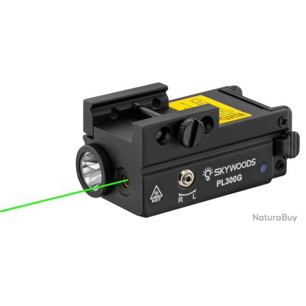 Lampe tactique + viseur laser vert Skywoods L53980