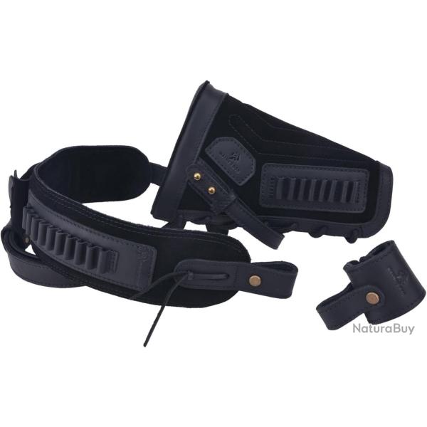 BUSC ET BRETELLE CARTOUCHIERE 22LR 17HMR - SANS PERCAGE - NOIR - DROITIER - LIVRAISON GRATUITE