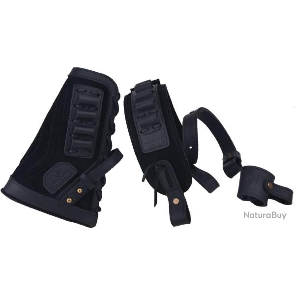 BUSC ET BRETELLE CARTOUCHIERE .308 30-06 - SANS PERCAGE - NOIR - DROITIER - LIVRAISON GRATUITE