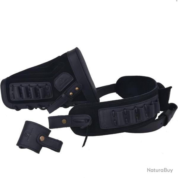 BUSC ET BRETELLE CARTOUCHIERE .308 30-06 - SANS PERCAGE - NOIR - GAUCHER - LIVRAISON GRATUITE