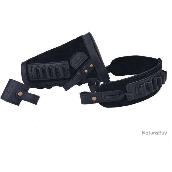 BUSC ET BRETELLE CARTOUCHIERE .357 30-30 - SANS PERCAGE - NOIR - GAUCHER - LIVRAISON GRATUITE