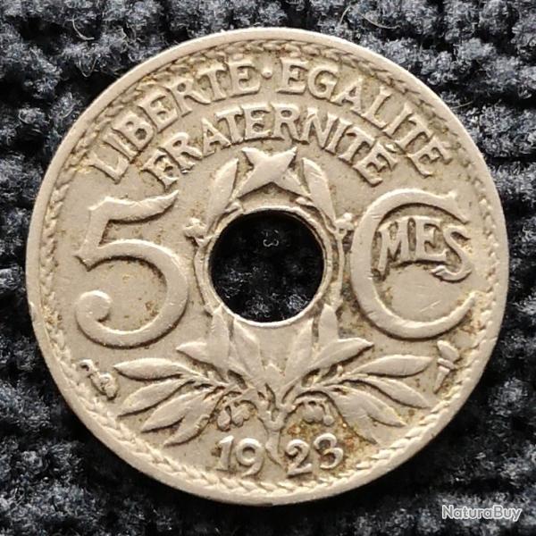 Monnaie France - 1923 corne d'abondance - 5 centimes Lindauer Cupronickel (Grade : TB) - Ref N1635