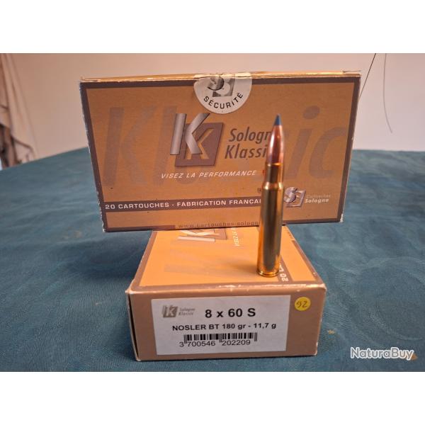 BALLES 8X60S NOSLER ballistic TIP 180 GRAINS